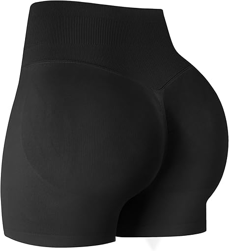 ATHVOTAR Workout Gym Shorts Women, High Waisted Seamless Butt Lifting Scrunch Butt Sports Shorts