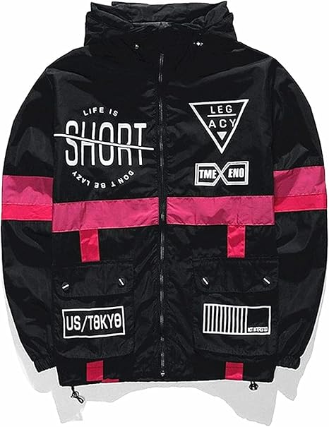 AITFINEISM Men's Lightweight Windbreaker Jacket Casual Zip Up Jackets With Hooded