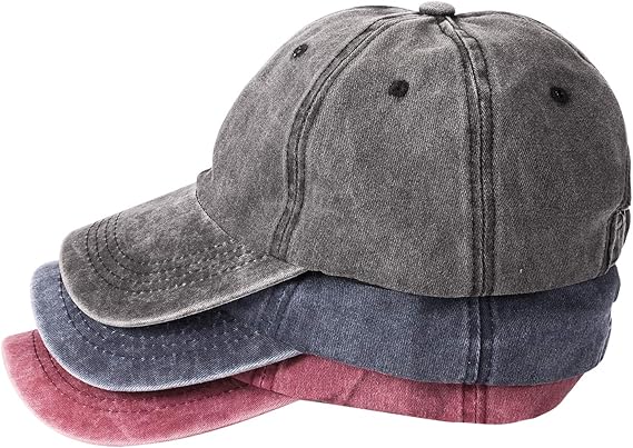MEINICY 3 Packs Washed-Cotton Plain Baseball Cap, Vintage Adjustable Dad Hats Gift for Men/Women,Unstructured 4.5 4.5 out of 5 stars   (7,504)