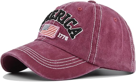 Cot-Oath Mens Baskeball Cap Women Hat American Flag Hat Unisex Adjustable Trucker Hat Retro Dad Mom Gift