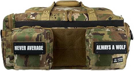 WOLFpak Ultimate 40L Gym & Travel Duffle Bag | Heavy-Duty Gear Bag w/Durable Waterproof 1000D Oxford Material | Hard Shell Base, Laptop Sleeve, Custom Patch Options | (OCP Camo)