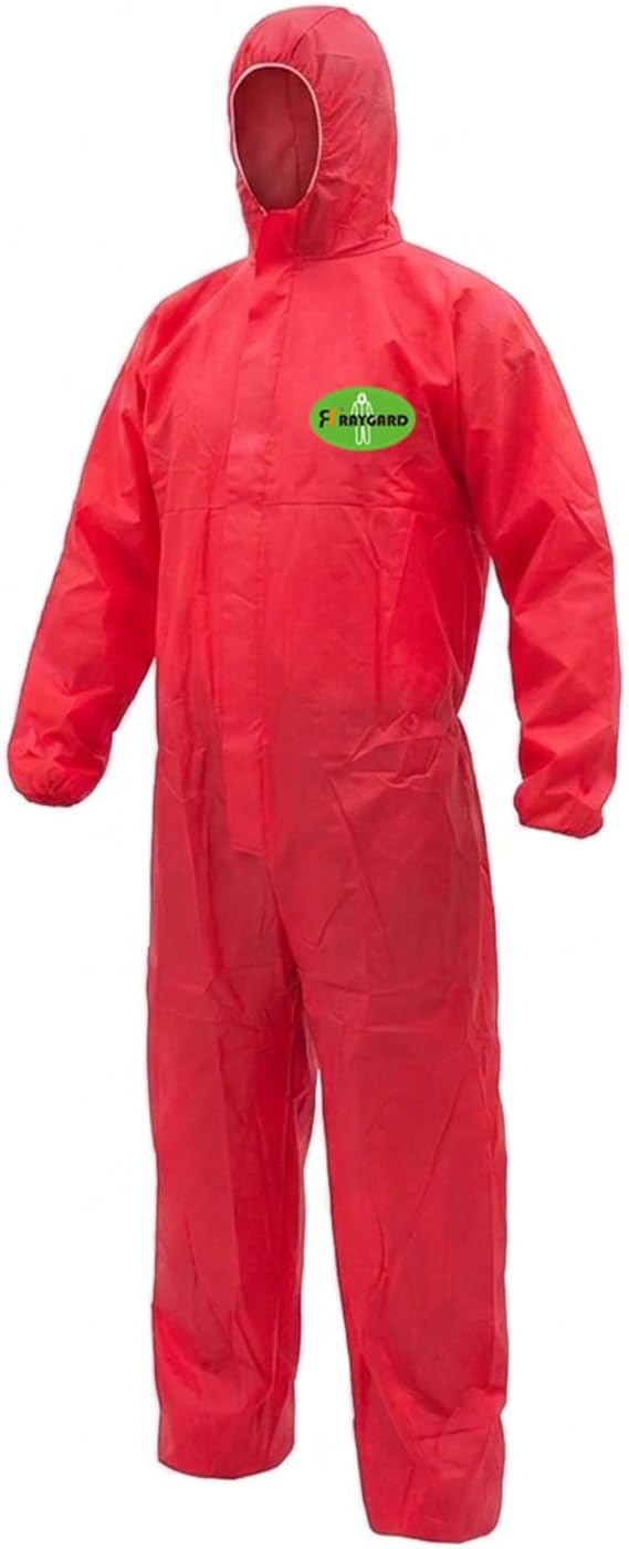 Painting Protective Suit, SMS Full Body Hazmat Suits Coveralls with Hood and Elastic Wrists for Mechanic Work